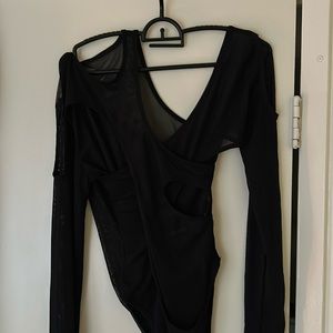 Mesh cutout bodysuit, size small